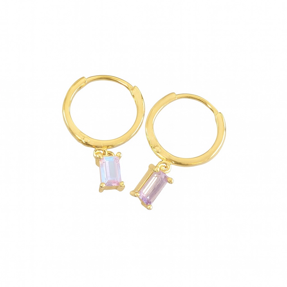 Sterling Silver 925 Hoop Earrings with AB stones
